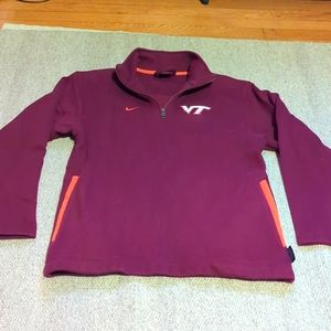 Vintage Nike Virginia Tech quarter zip fleece pullover with front pockets Small
